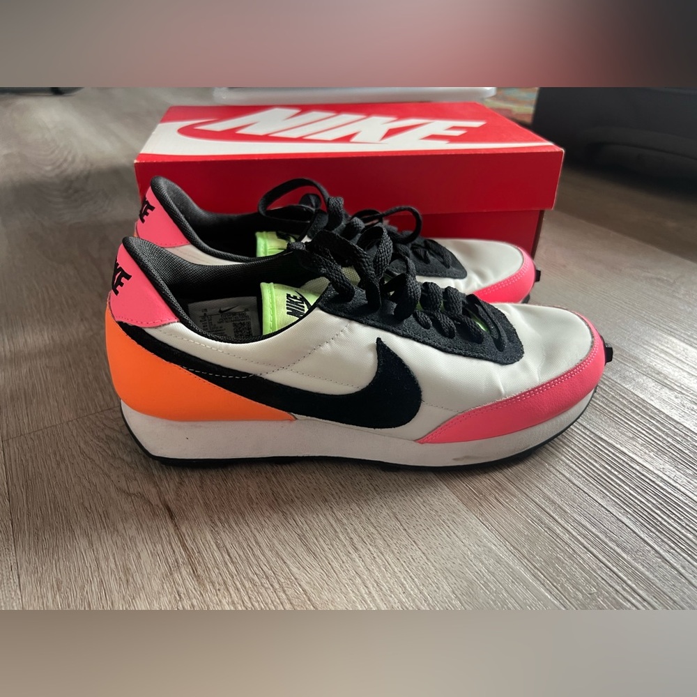Nike Day Break Sneakers with Lime Green, Pink and Orange Accents